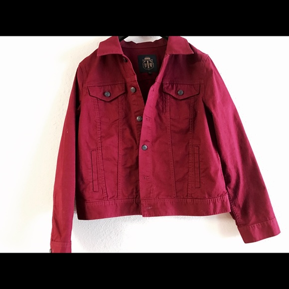New Talbots Red Denim Jacket- Large- 96% Cotton - Picture 1 of 4